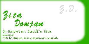 zita domjan business card